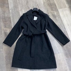 Banana Republic Factory Winter Tie-Waist Coat, Dark Gray